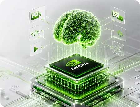 Cip AI NVIDIA dengan visualisasi rangkaian neural